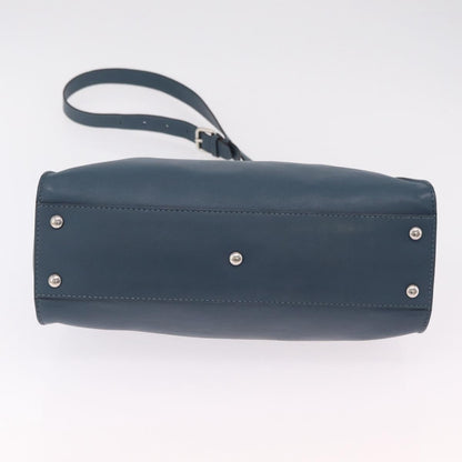 Fendi Peekaboo Ruffled Leather, Blue, Leather, Handbag