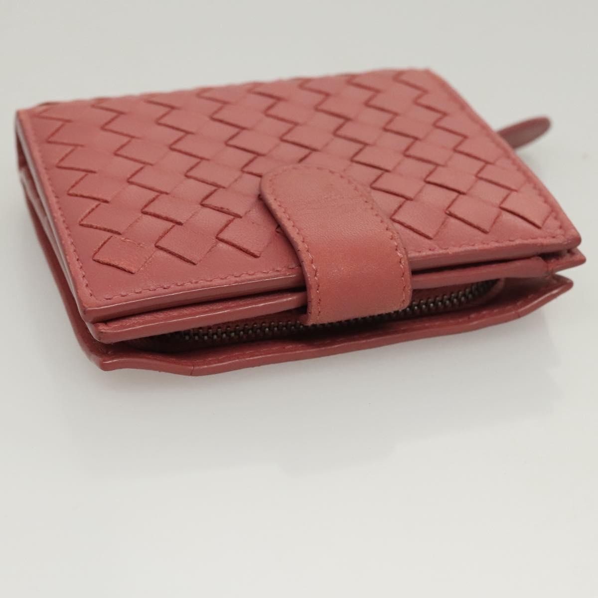 Bottega Veneta Bifold Coin Pocket Card Holder Intrecciato Nappa, Pink, Leather, Wallet
