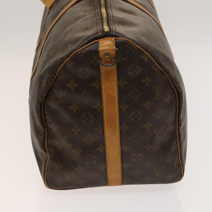 Louis Vuitton Keepall Bandouliere Bag Monogram Canvas, BROWN, LEATHER, Travel bag