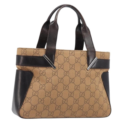 Gucci Open Tote GG Canvas and Leather, Beige, Canvas, Handbag