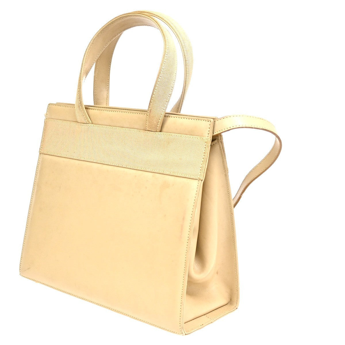 Salvatore Ferragamo Convertible Vara Bow Leather, Beige, Leather, Tote Bag