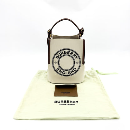 Burberry Peggy Logo Bucket Canvas, Beige, Canvas, Handbag