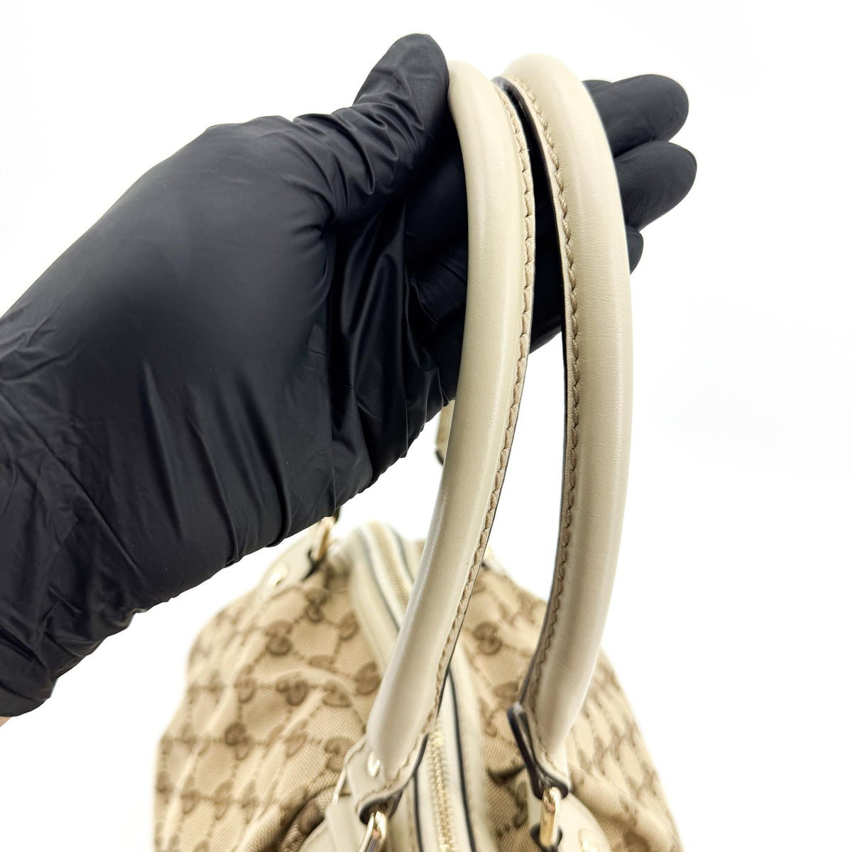 Gucci Sukey GG Canvas with Leather, Beige, Canvas, Tote Bag