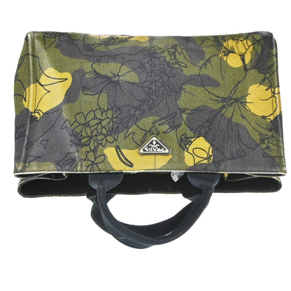 Prada Canapa Printed Canvas, Green, Canvas, Tote Bag