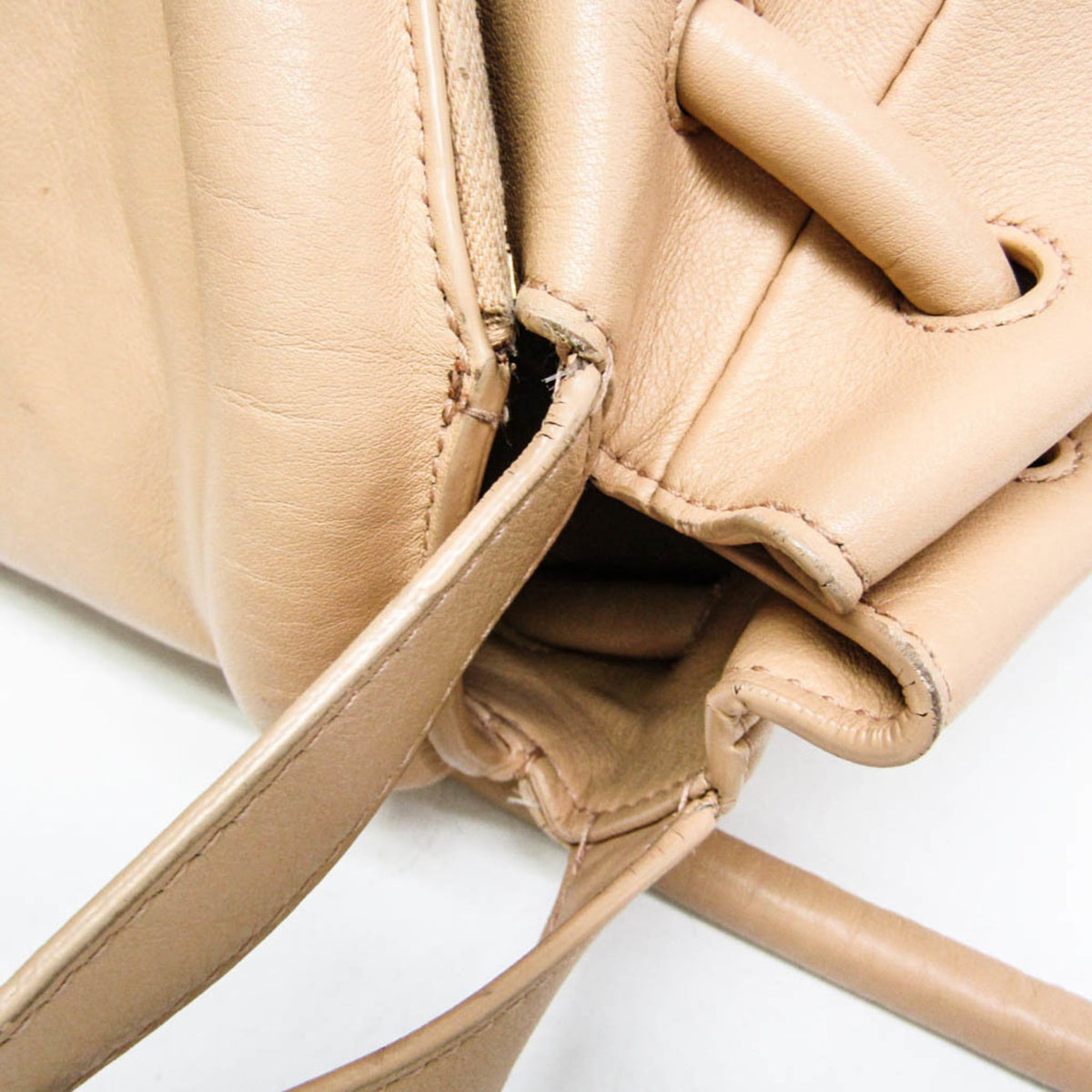 Bottega Veneta Beak Leather, Beige, Leather, Tote Bag