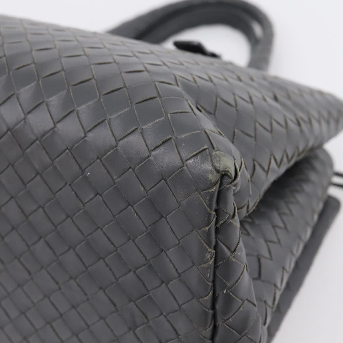 Bottega Veneta Roma Intrecciato Nappa, Gray, Leather, Handbag
