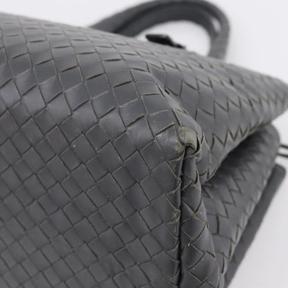 Bottega Veneta Roma Intrecciato Nappa, Gray, Leather, Handbag