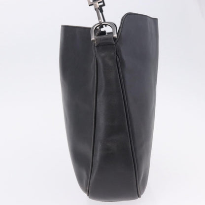 Gucci Vintage Bamboo Handle Open Hobo Leather, Black, Leather, Shoulder Bag