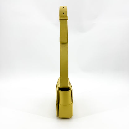 Bottega Veneta Cassette Belt Maxi Intrecciato Leather, Yellow, Leather, Clutch
