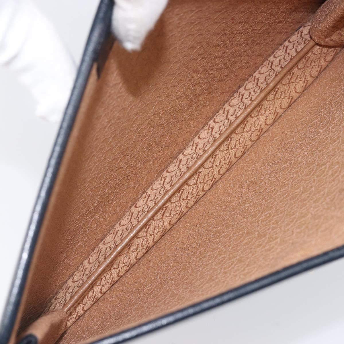 Christian Dior Homme Logo Clutch Leather, Navy, Leather, Clutch