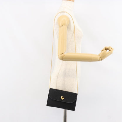 Christian Dior Vintage Honeycomb Canvas, Black, Canvas, Shoulder Bag