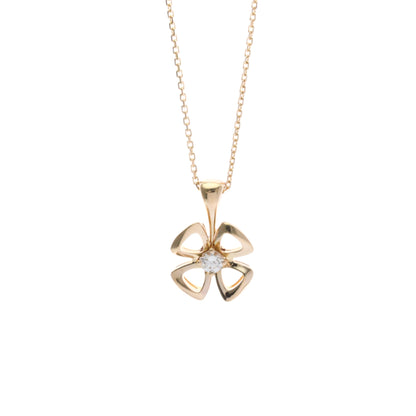 Bvlgari Fiorever Pendant 18K Rose Gold with Ruby and Diamonds, Gold, Pink Gold, Necklace