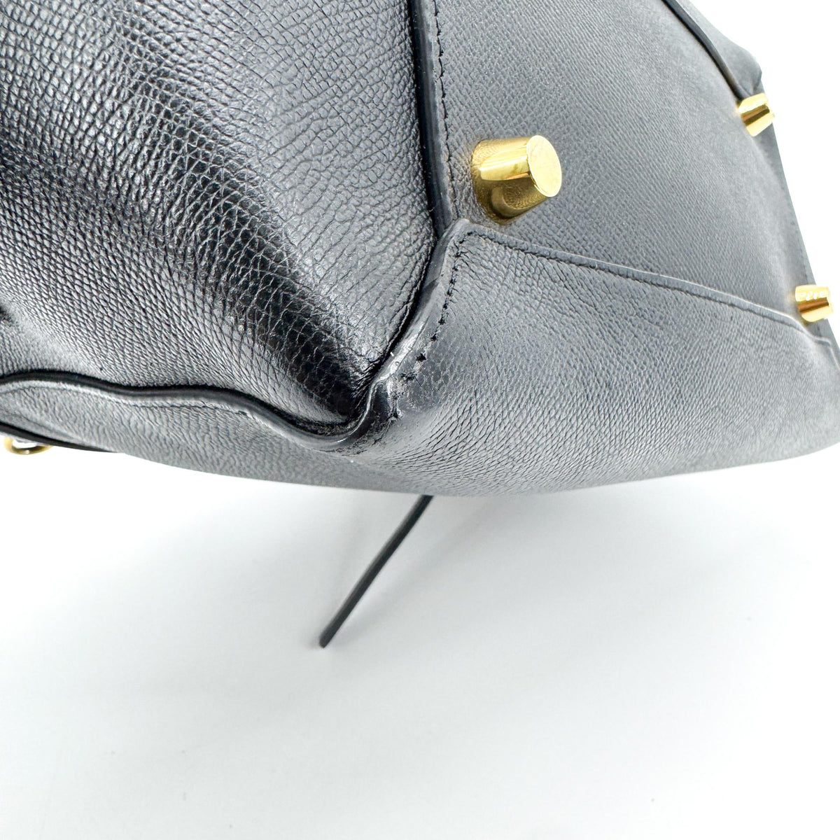 Celine Belt Calfskin, Black, Leather, Handbag