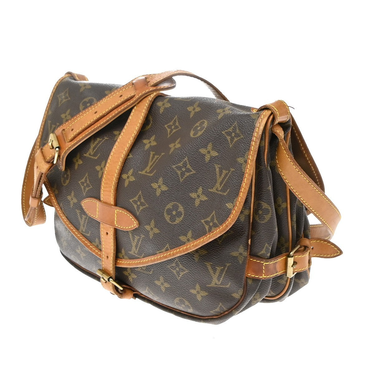 Louis Vuitton Saumur Monogram, Brown, Canvas, Shoulder Bag