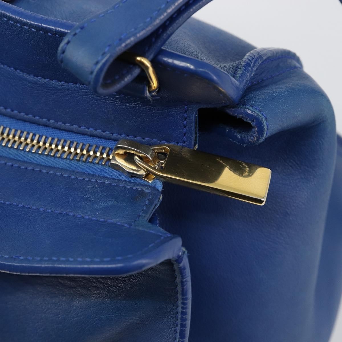 Saint Laurent Classic Y Cabas Leather, Blue, Leather, Tote Bag