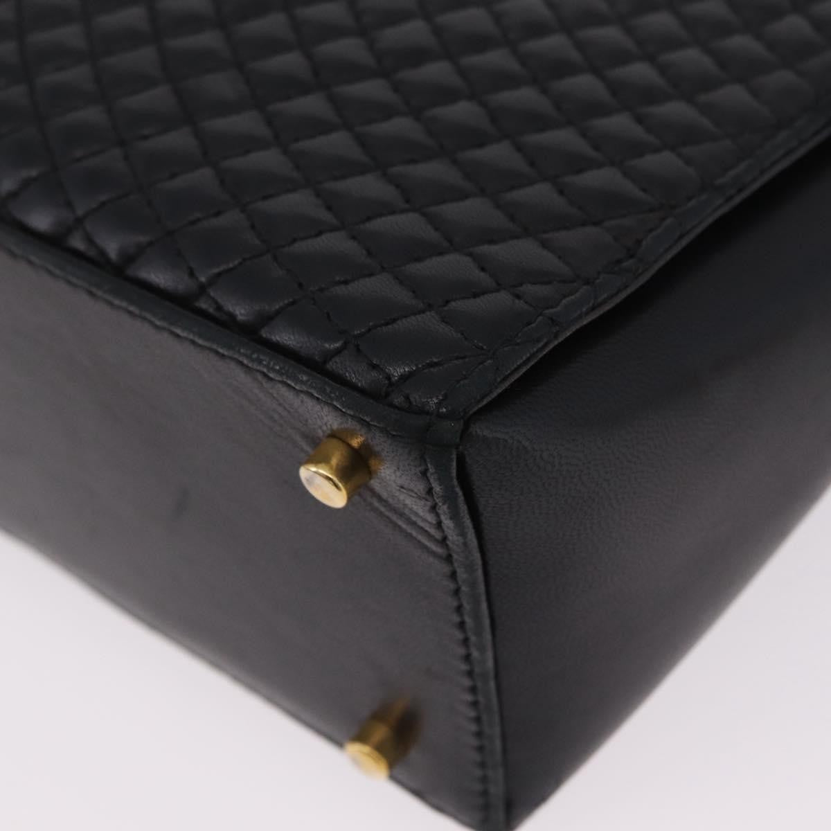 Bally Vintage Chain Quilted Leather, Black, Leather, Shoulder Bag