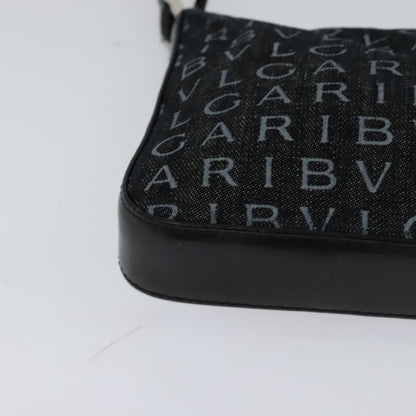 Bvlgari Logomania Canvas, Black, Canvas, Shoulder Bag