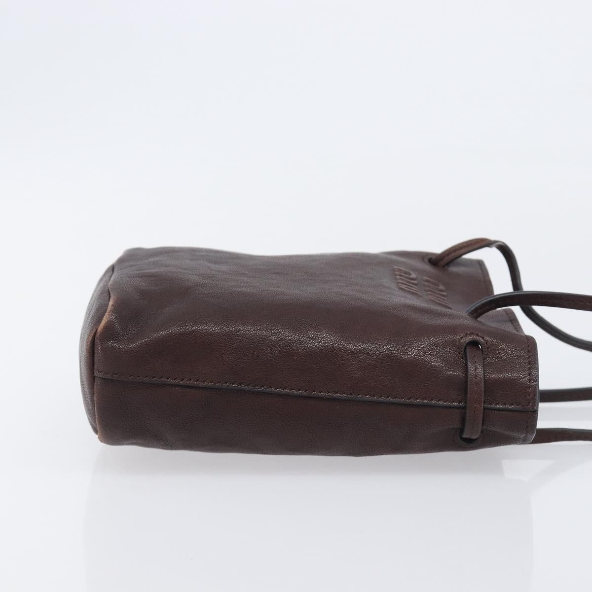 Miu Miu Aviator Bucket Leather, Brown, Leather, Handbag