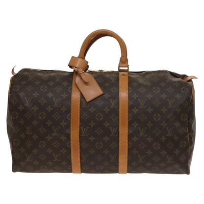 Louis Vuitton Keepall Bag Monogram Canvas, BROWN, CANVAS, Travel bag