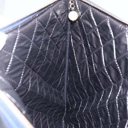 Chanel Bicolor Boy O Case Clutch Lambskin, Black, Leather, Clutch