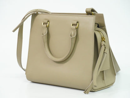 Saint Laurent East Side Smooth Leather, Beige, Leather, Tote Bag
