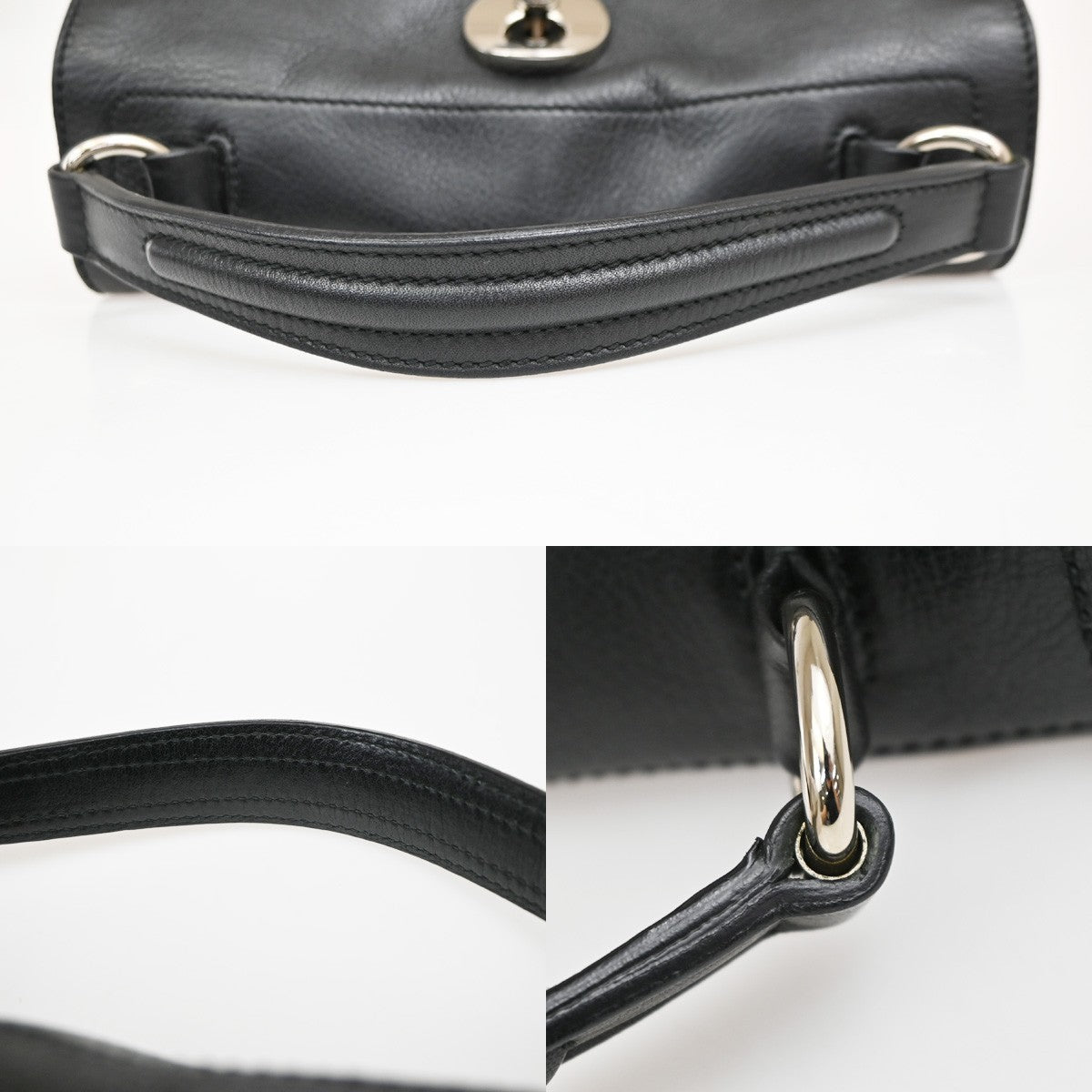 Saint Laurent Muse Two Leather, Black, Leather, Handbag