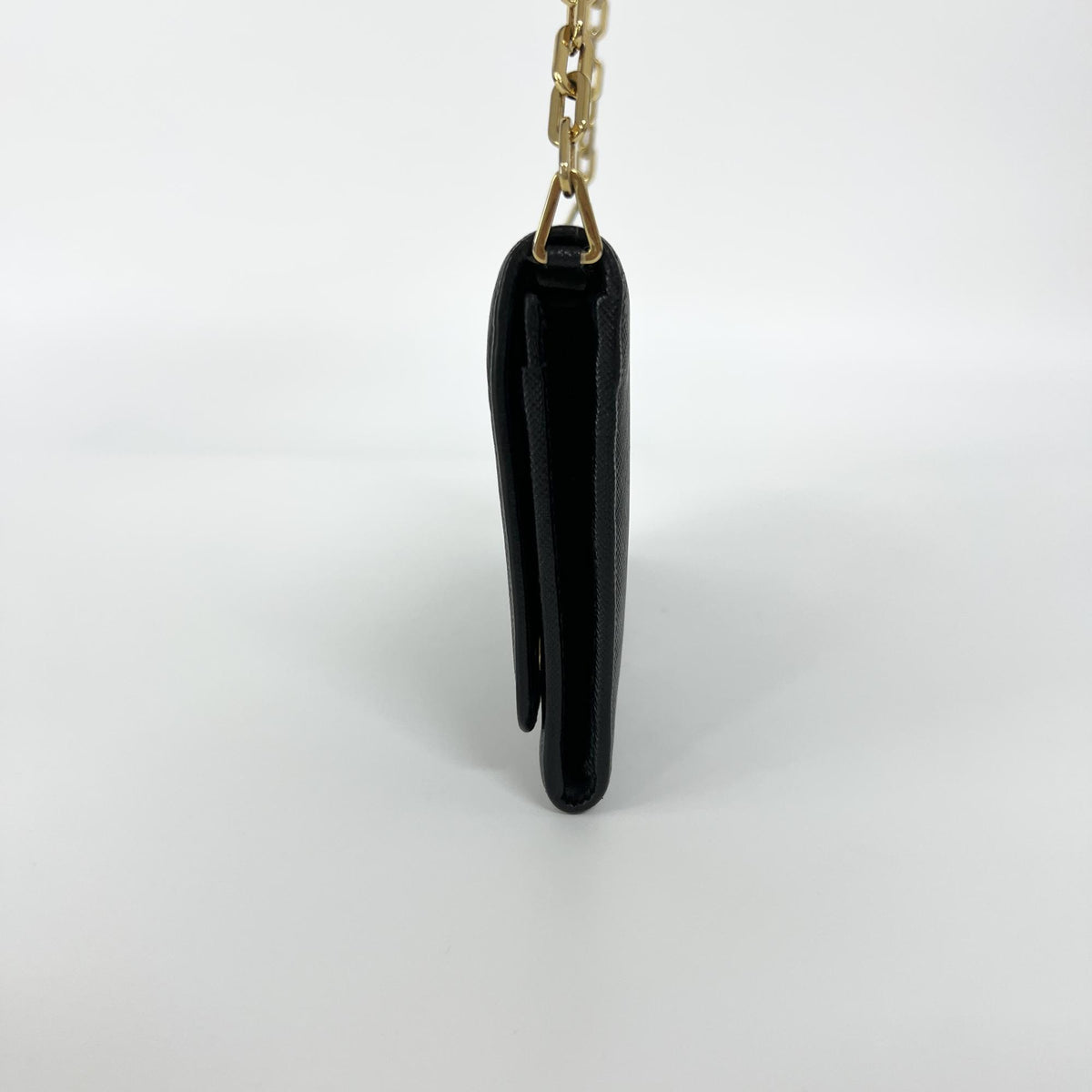 Prada Chain Saffiano Leather, Black, Leather, Crossbody Bag