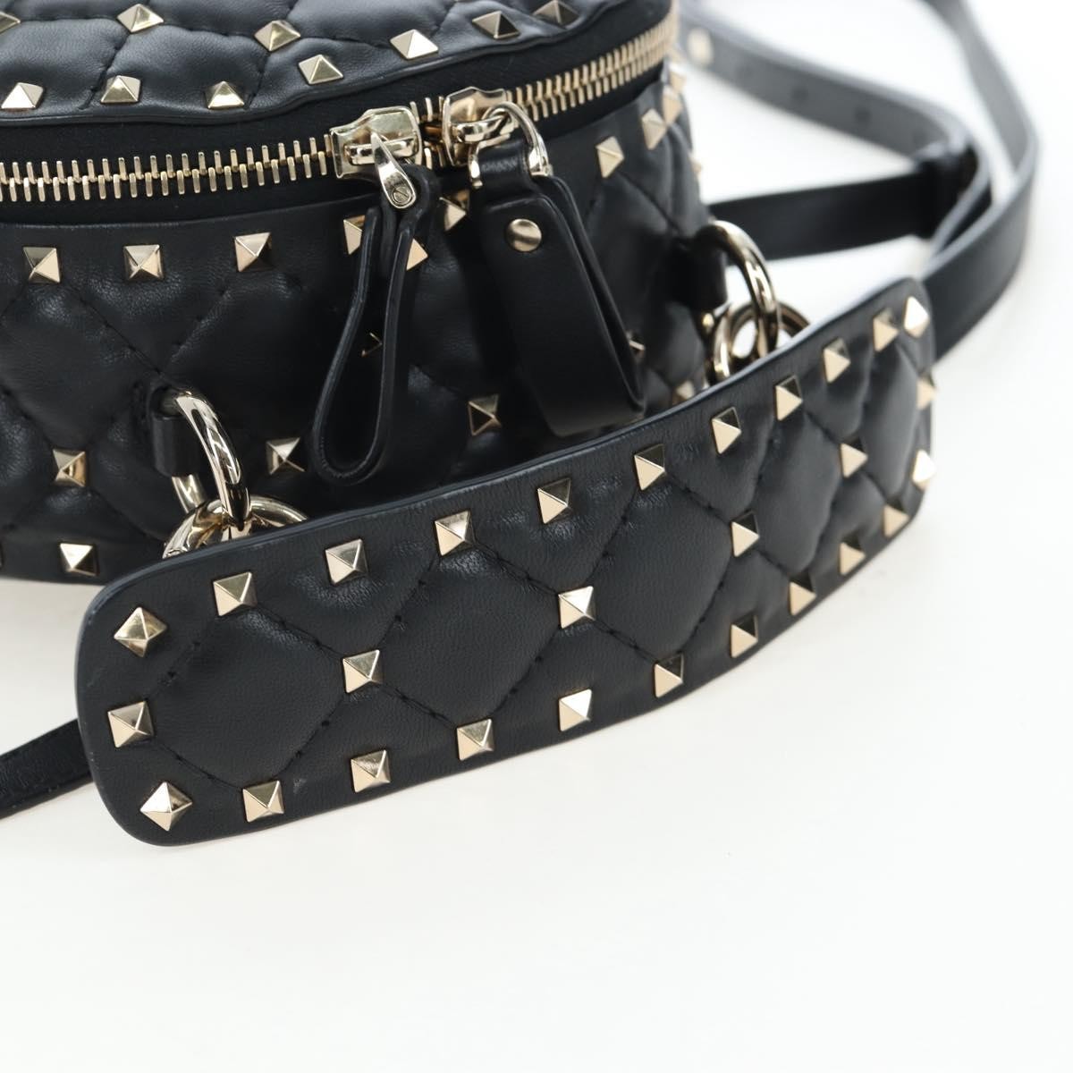 Valentino Garavani Rockstud Spike Quilted Leather, Black, Leather, Backpack