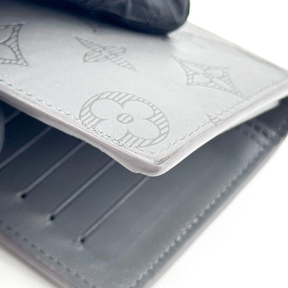 Louis Vuitton Brazza Monogram Shadow Leather, Black, Leather, Wallet