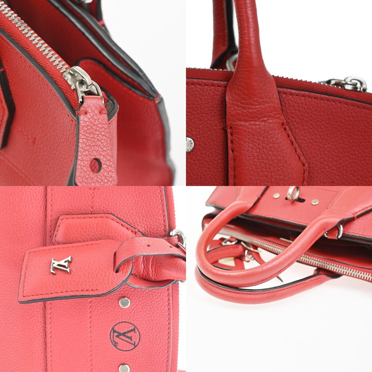 Louis Vuitton City Steamer Leather, Red, Leather, Handbag