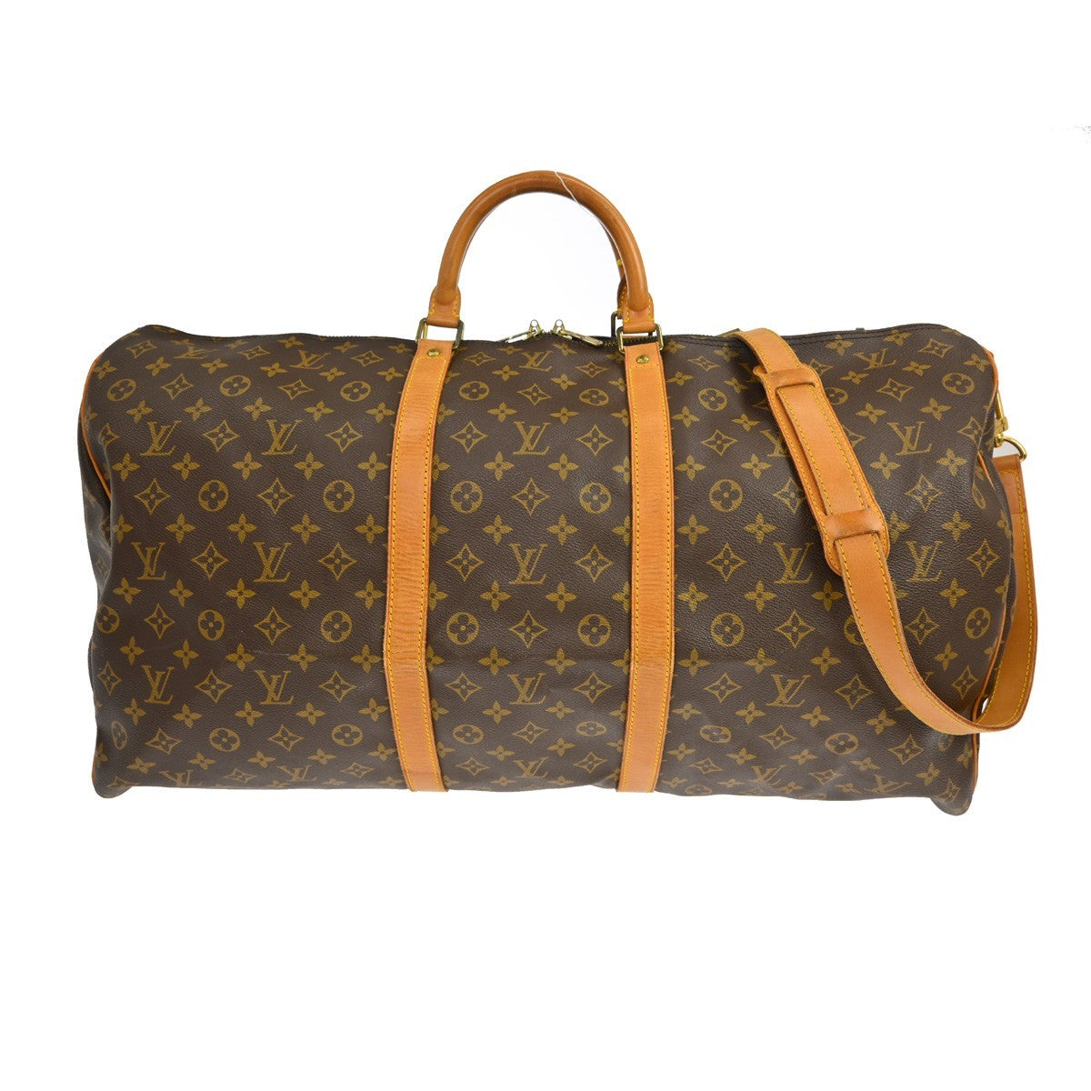 Louis Vuitton Keepall Bandoulière Monogram, Brown, Canvas, Travel Bag
