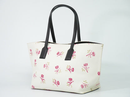 Loewe T Shopper Printed Canvas, White, Canvas, Tote Bag