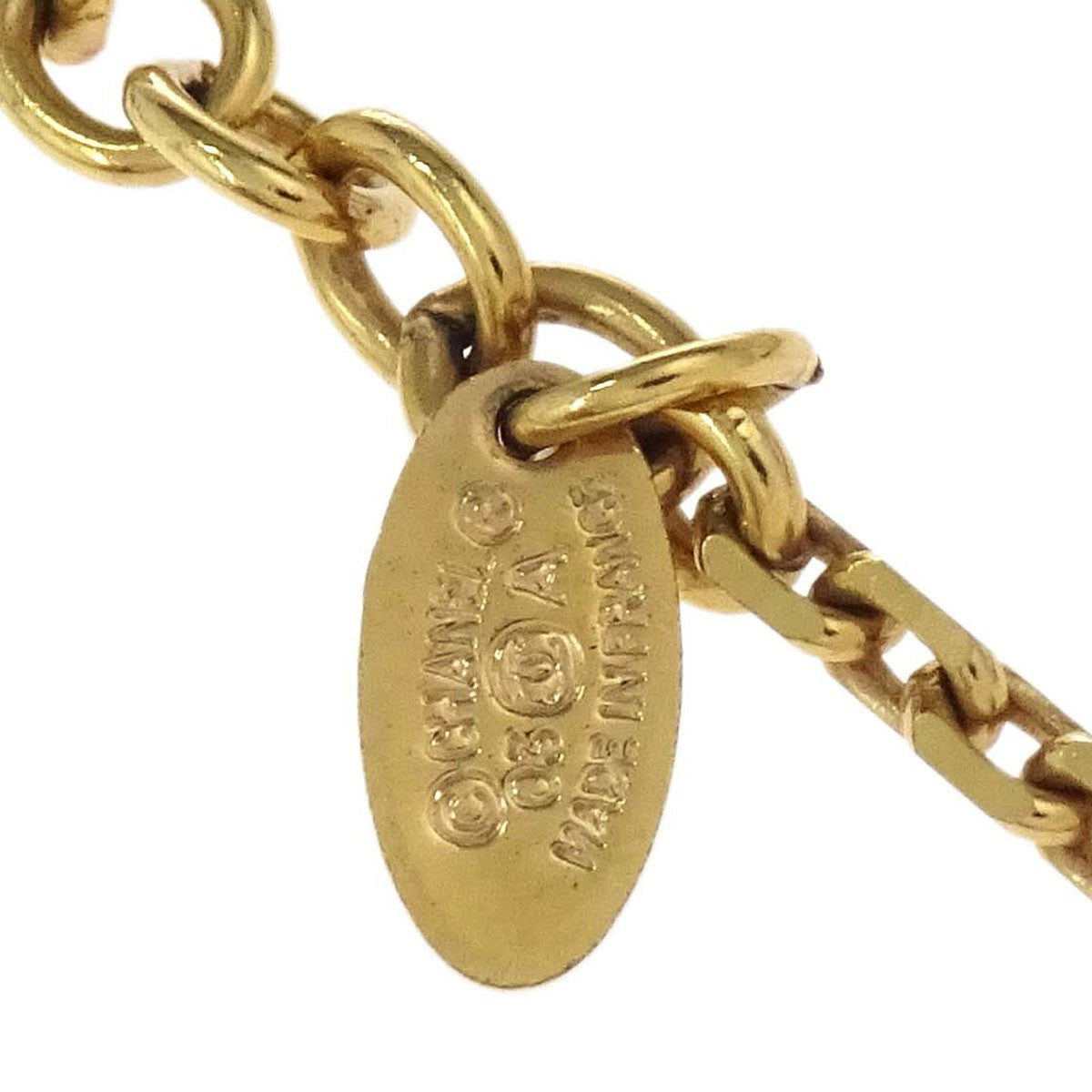 Chanel CC Square Pendant Resin with Crystals and Metal, Gold, Gold Plated, Necklace