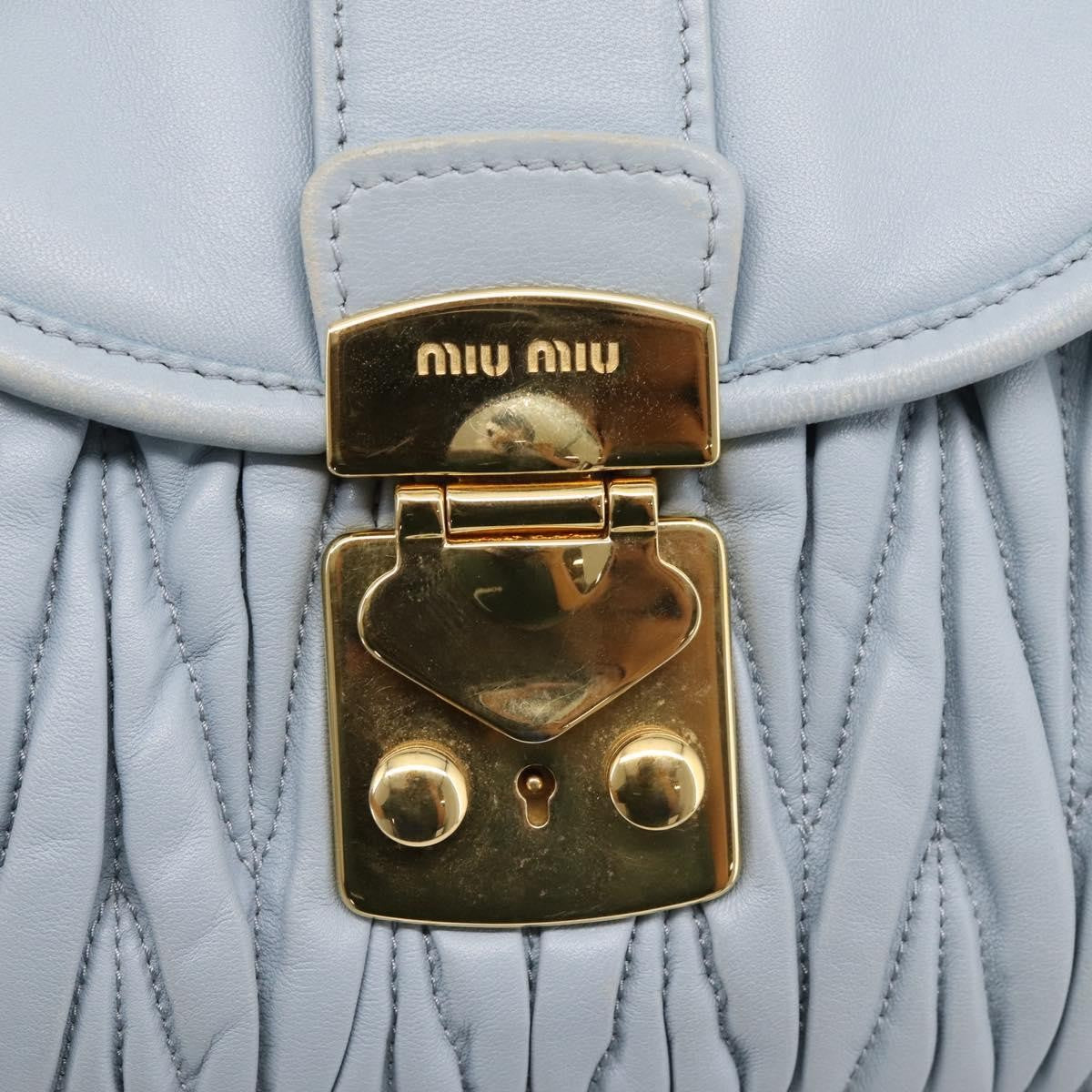 Miu Miu Coffer Hobo Matelasse Leather, Blue, Leather, Handbag