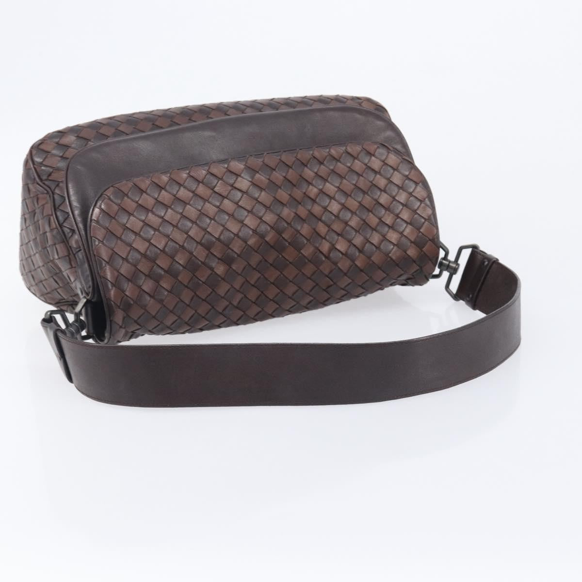 Bottega Veneta Intrecciato Shoulder Leather, Brown, Leather, Shoulder Bag