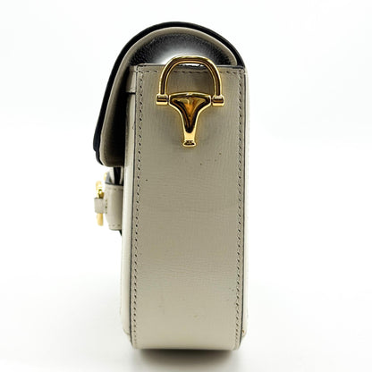 Gucci Horsebit 1955 GG Coated Canvas with Leather, White, Canvas, Shoulder Bag
