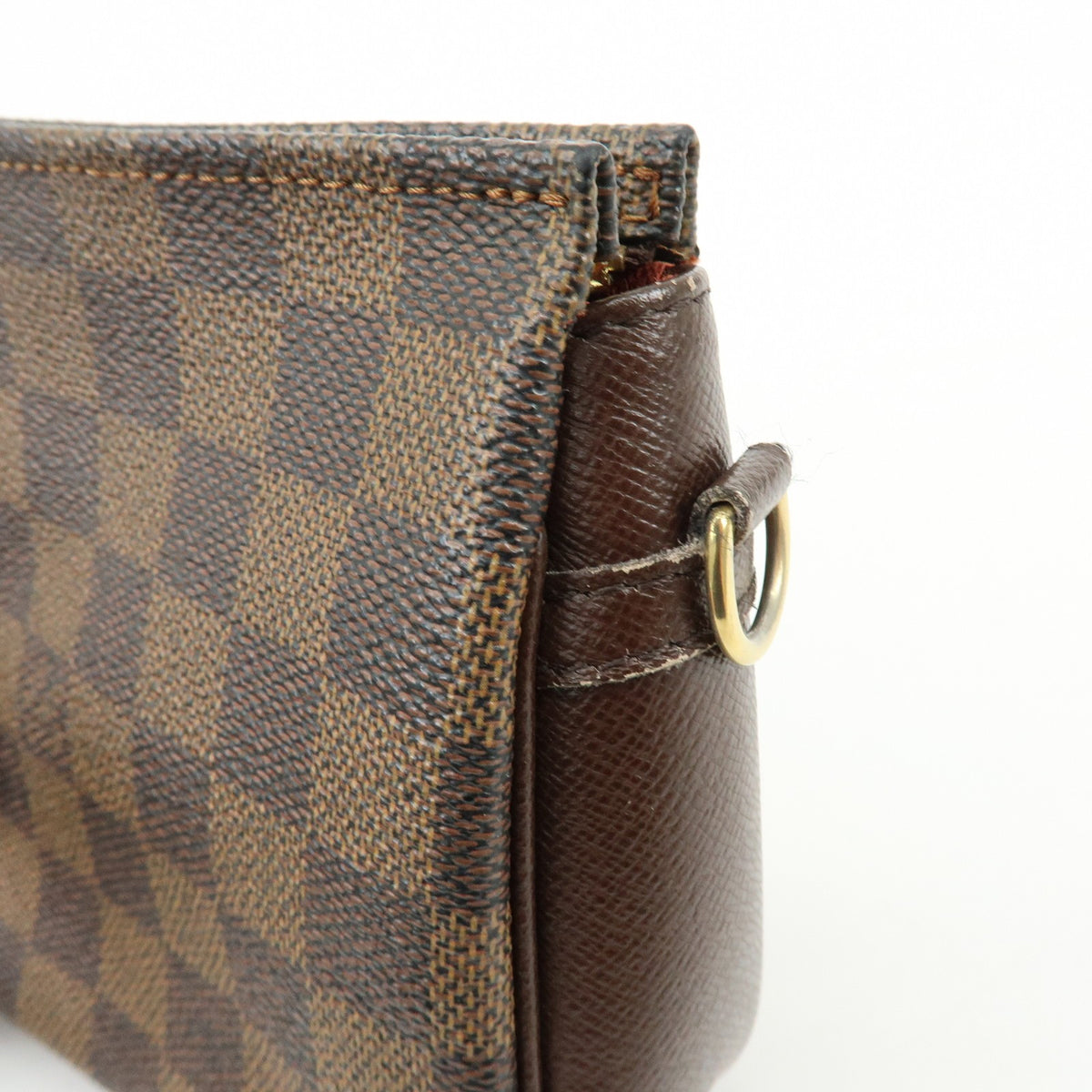 Louis Vuitton Trousse Make Up Damier, Brown, Canvas, Clutch