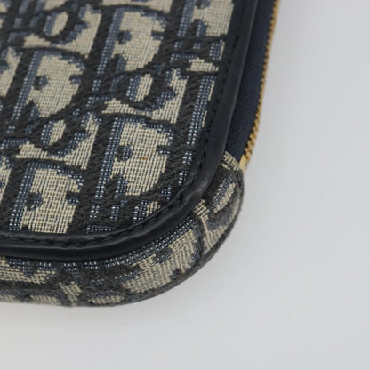 Christian Dior 30 Montaigne Phone Holder on Chain Oblique Canvas, Navy, Canvas, Clutch