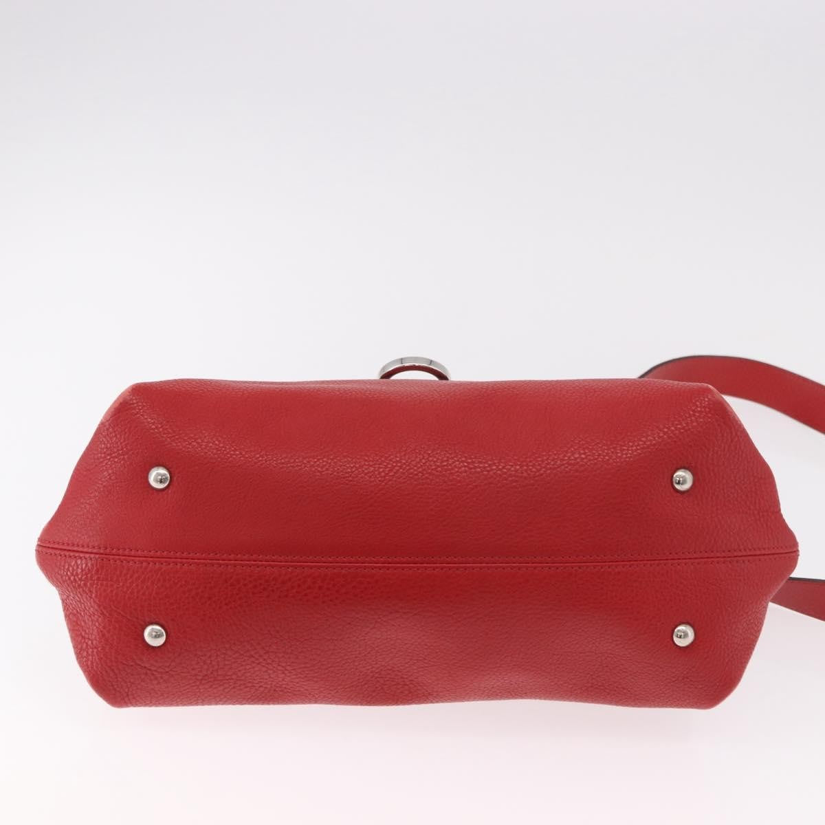 Salvatore Ferragamo Sofia Satchel Grainy Leather, Red, Leather, Handbag
