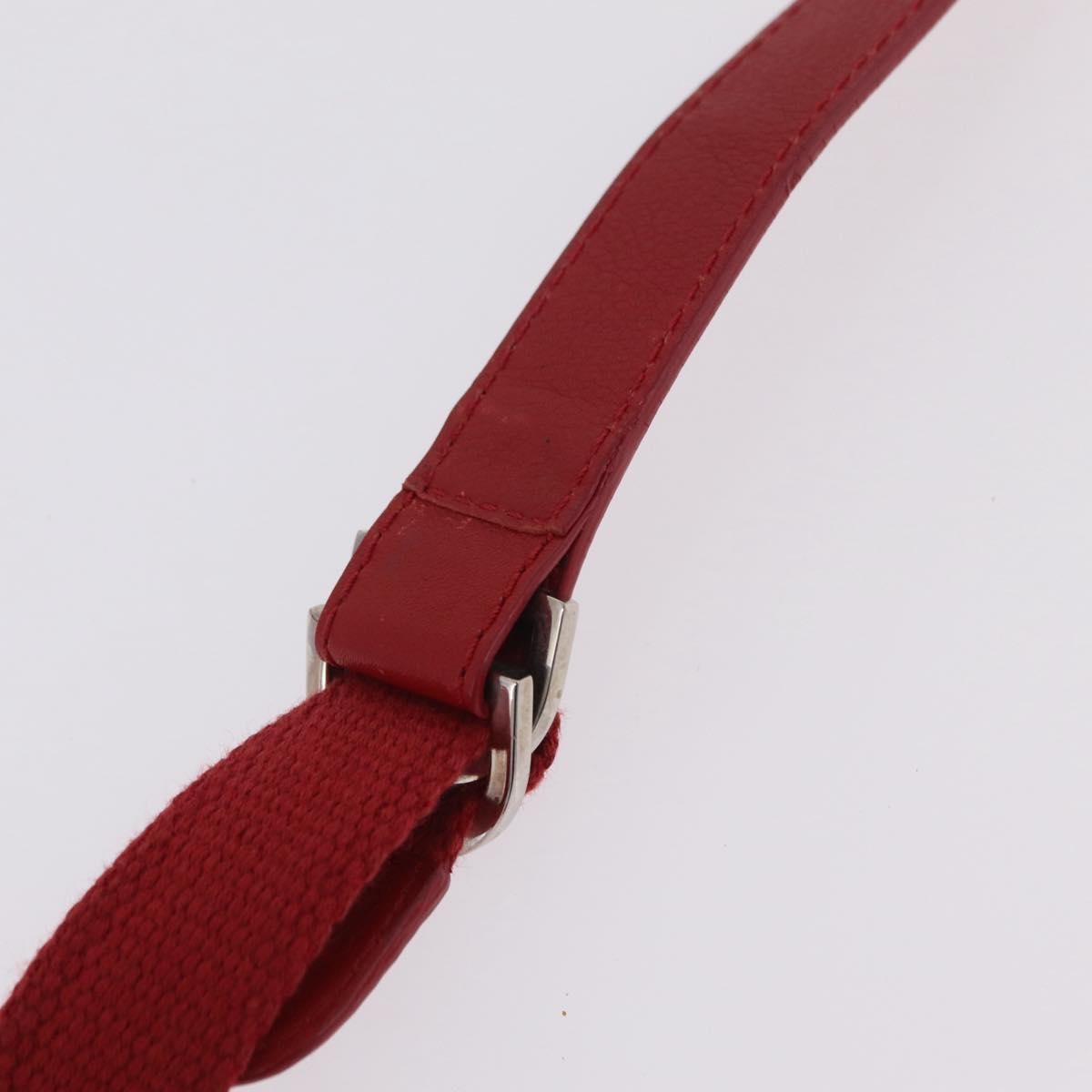 Christian Dior Vintage Street Chic Diorissimo Canvas with Leather, Red, Canvas, Shoulder Bag