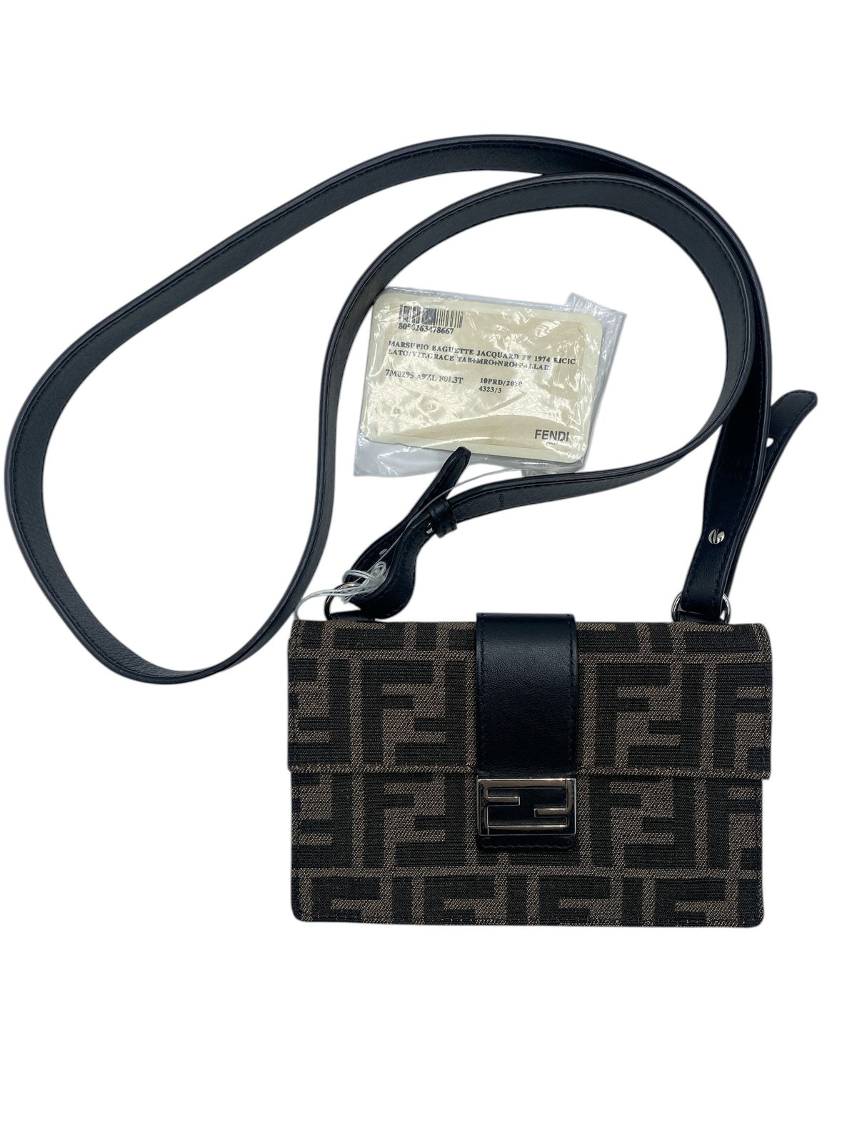 Fendi Baguette Convertible Belt Zucca canvas, Brown, Canvas, Shoulder Bag