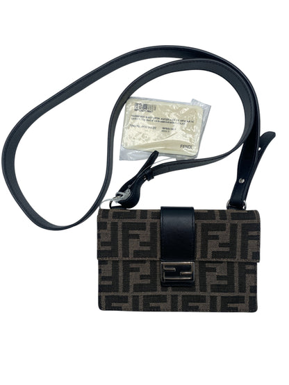 Fendi Baguette Convertible Belt Zucca canvas, Brown, Canvas, Shoulder Bag