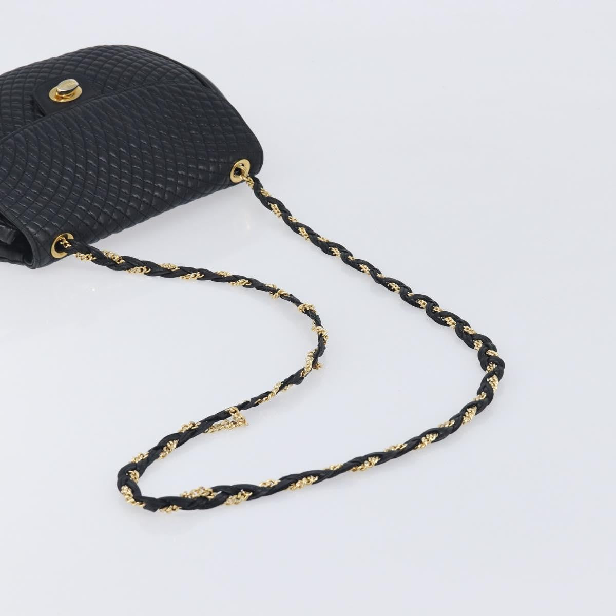 Bally Vintage Quilted Leather, Black, Leather, Shoulder Bag