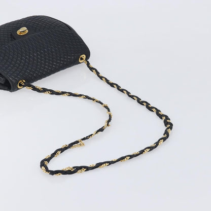 Bally Vintage Quilted Leather, Black, Leather, Shoulder Bag