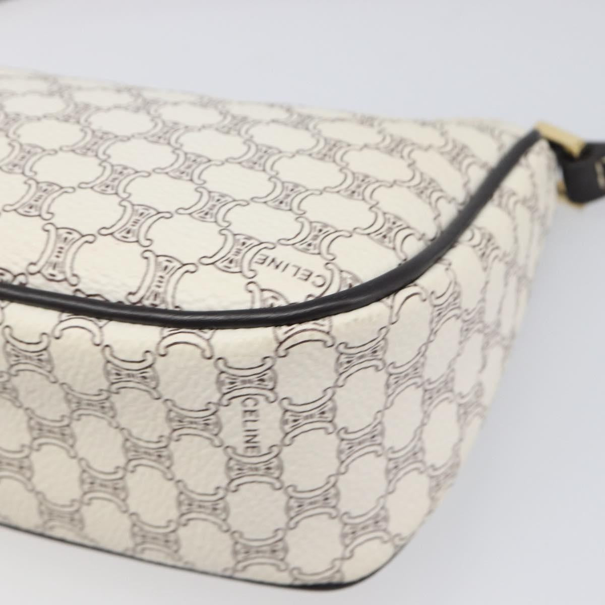 Celine Triomphe Macadam Zip Shoulder Bag Canvas, White, PVC, Clutch