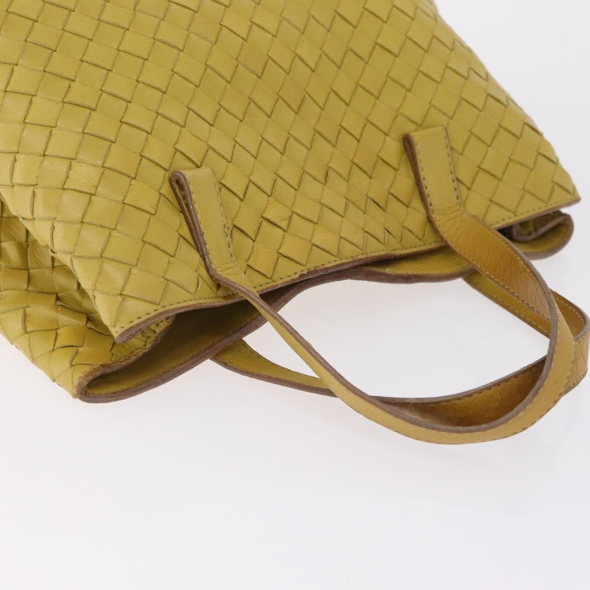 Bottega Veneta Belted Intrecciato Nappa, Yellow, Leather, Tote Bag