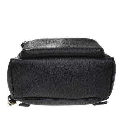 Gucci Soho Chain Leather, Black, Leather, Backpack