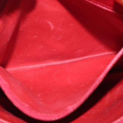 Chanel Vintage Slit Pocket Quilted Lambskin, Red, Leather, Shoulder Bag
