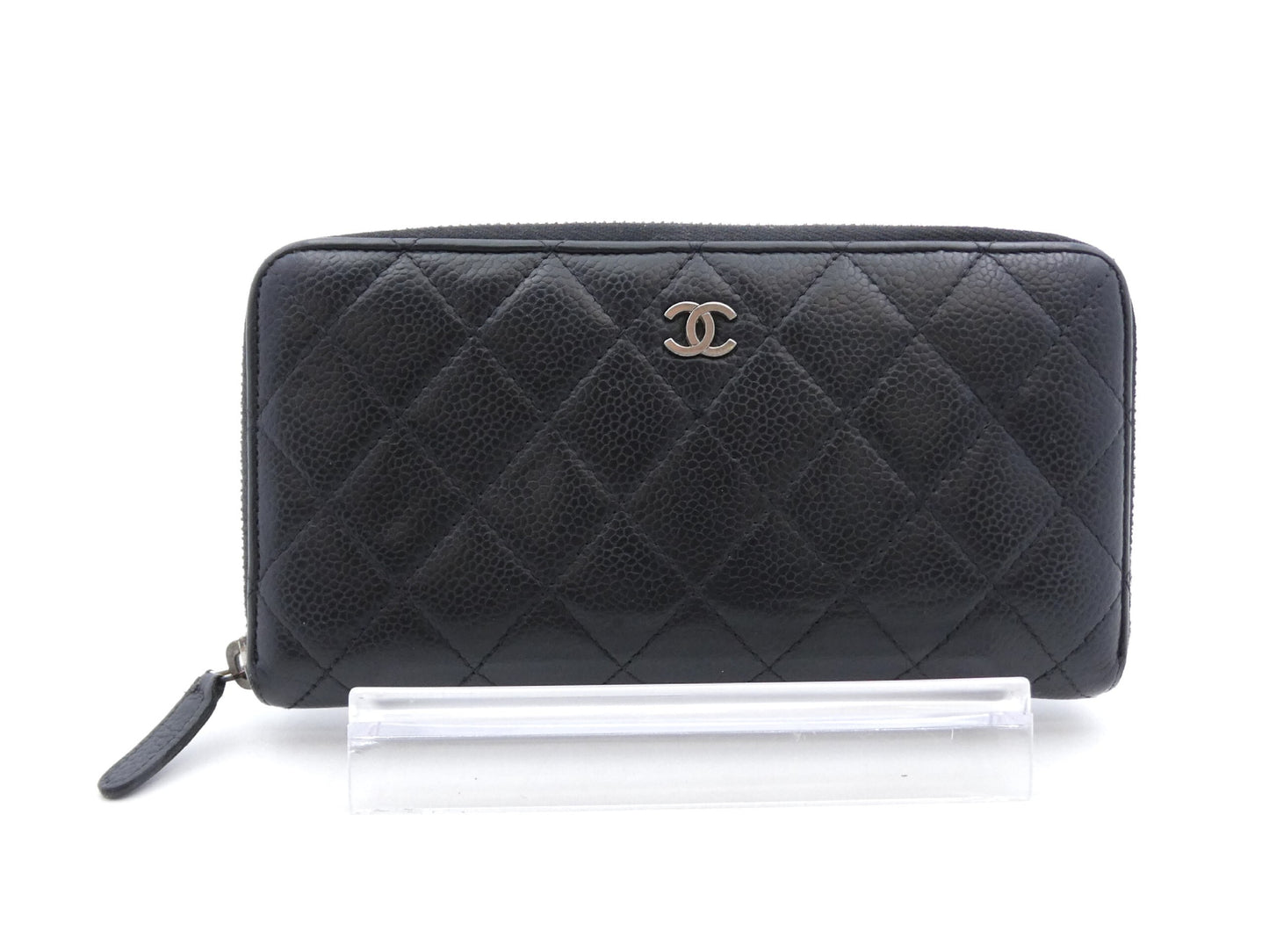 Chanel Matelasse Wallet Zippy CC, Black, Calfskin, Wallet