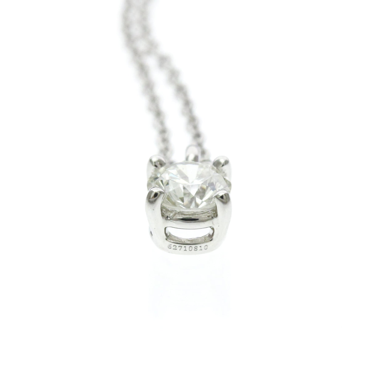 Tiffany & Co. Solitaire Pendant Platinum with Emerald Cut Diamond, Silver, Platinum, Necklace